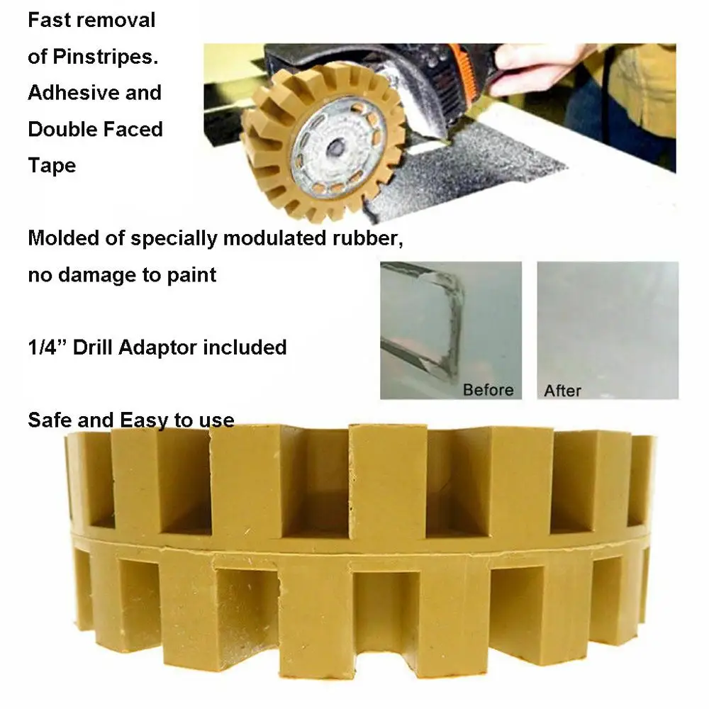 100 мм, универсальный резиновый ластик, колесо для удаления клея Автомобиля, наклейка в тонкую полоску, графический инструмент для ремонта авто краски@ 15