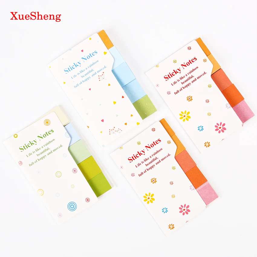 

3 PCS Cute Rainbow Colored Sticky Notes Memo Pads N times Bookmark Scrapbooking Sticker Paper Students Supplies Multi Color
