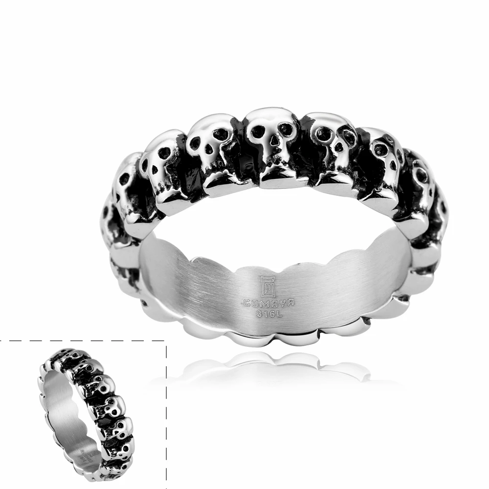 Fashion Jewelry Round Skull Male Finger Rings Stainless Steel Vintage Bike Ring For Men Boy Punk Rock Cool Ringen Wedding Bands boys-bike : image Fashion Jewelry Round Skull Male Finger Rings Stainless Steel Vintage Bike Ring For Men Boy Punk Rock Cool Ringen Wedding Bands boys-bike