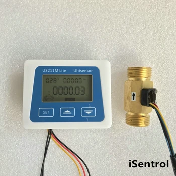 

US211M Lite USC-HS43TBT 2-45L/min Digital Flow Meter 5V Flow Reader Compatible with all our hall effect water flow sensor with