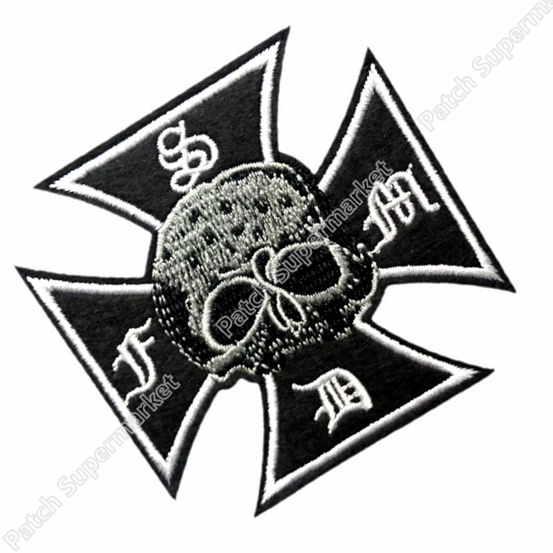 

BLACK LABEL SOCIETY BLS IRON CROSS SKULL Music Band LOGO Embroidered IRON ON Patch Heavy Metal