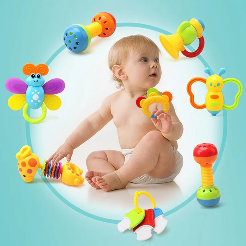 9 шт./компл. детская игрушка-погремушка и прорезыватель Игрушка с гигантской молочной бутылкой различные красочные игрушки для ребенка