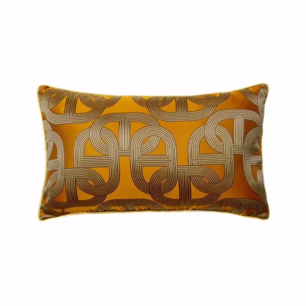 

Modern Soft Orange Chain Elipse Waist Pillow Case 30x50cm Home Deco Sofa Car Chair Lumbar Living Cushion Cover Sell by Piece