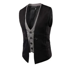 2017 Spring Fashion New Basic Casual Suit Vest Men,Brand Quality Tank Tops,Faux Two Piece Waistcoat,FreeDrop Ship Plus Size XXL