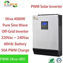 5Kva Solar Inverter 4000W Pure Sine Wave Inverter 48Vdc 230Vac Build in 50A PWM Solar Charger Controller & AC charger