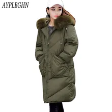 high quality winter jacket coat warm Long women parka Artificial false fur collar women Winter coat