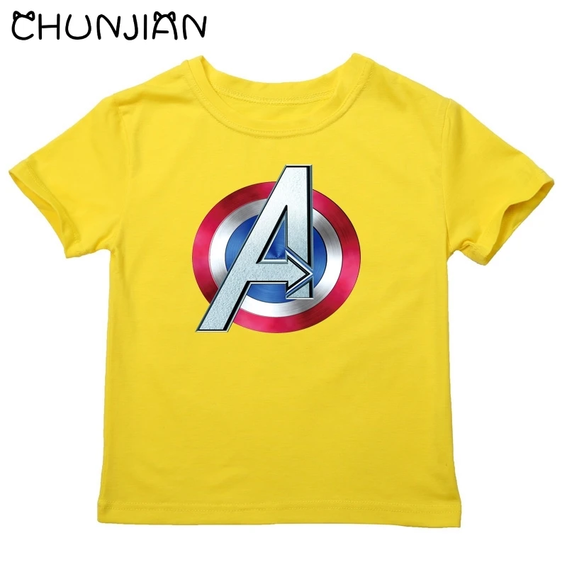 

latest boys t shirts for 2-14 years adult children kids Avengers A logo tops girls and boys kids clothes