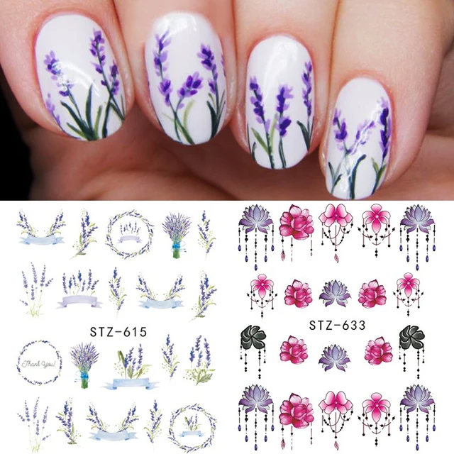 1 Sheet Nail Sticker Water Transfers Stickers Mixed Flowers Colorful 1 Sheet Nail Sticker Water Transfers Stickers Mixed Flowers Colorful Designs Decal Diy Art Foil