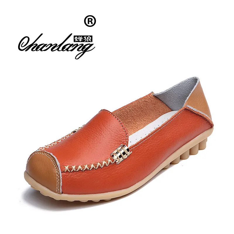 Cuir yellow wine Chaussures Sur Ballerine orange Glissement Appartements White Femelle En pink Mujer coffee Zapatos Automne navy Véritable Bout Casual red De Mocassins Ballet blue black Rond Red Femme AX4Pgdx