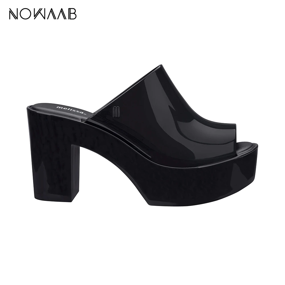 Женские сандалии на плоской подошве Melissa Mule однотонные босоножки желе Мелисса