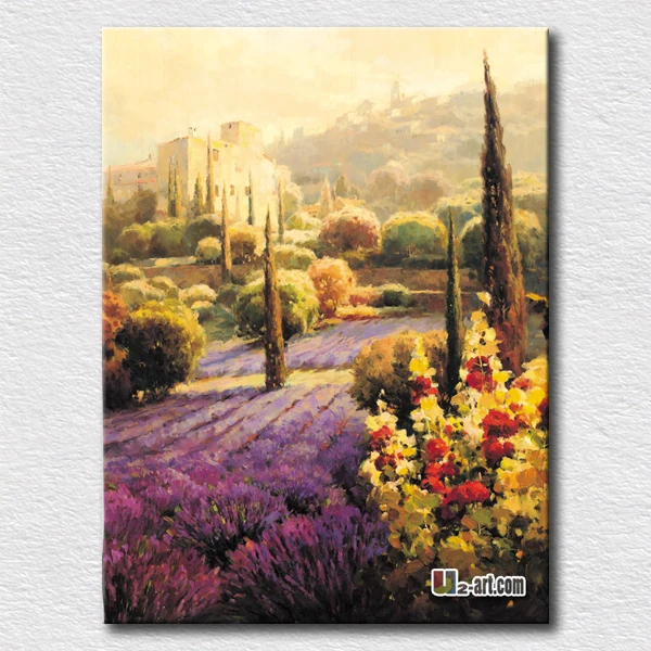 

Private garden oil painting canvas faraway house prints art hang on the living room decoration
