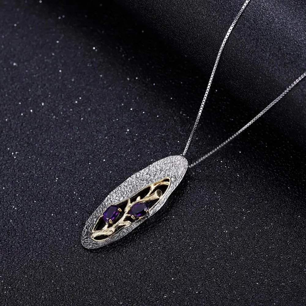 Gem балетки 1.2Ct натуральный гранатовый родолит утверждающий кулон 925 пробы серебро