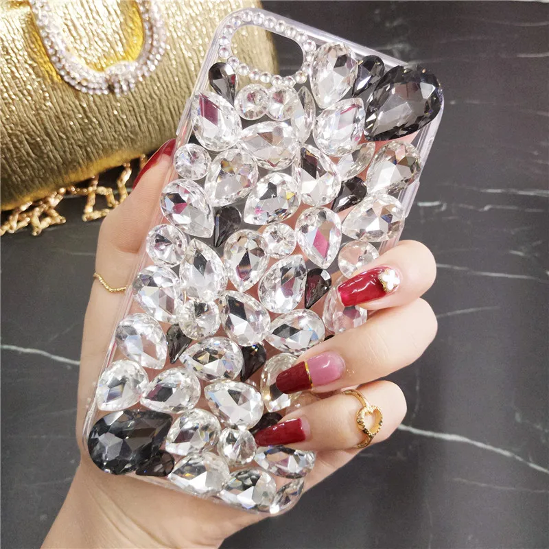 

LaMaDiaa 3D Crystal Rhinestone Bling Phone Cases for Samsung Galaxy S10 lite S7 edge S8 S9 Plus Note 8 Note 9 Soft TPU Cover