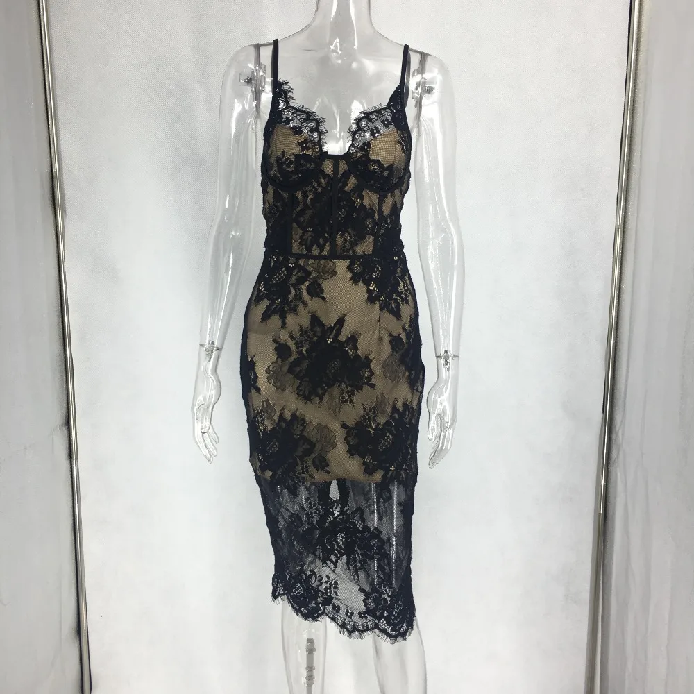 Sexy V neck Lace Dress Women befree New Off Shoulder Black Backless Bodycon Dress Nightclub Ladies Party Dresses Vestido clothes