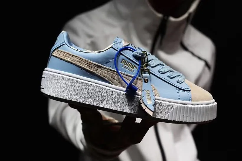 

2018 Original PUMA Basket Heart Patent Women's Sneakers Suede Satin Badminton Shoes Size 36-39