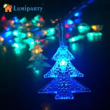 Lumiparty 10 м 100 шт. Творческий Новогодние ёлки светодиодные Строка увлекательный красочный мигающий лампа висит украшения США Plug