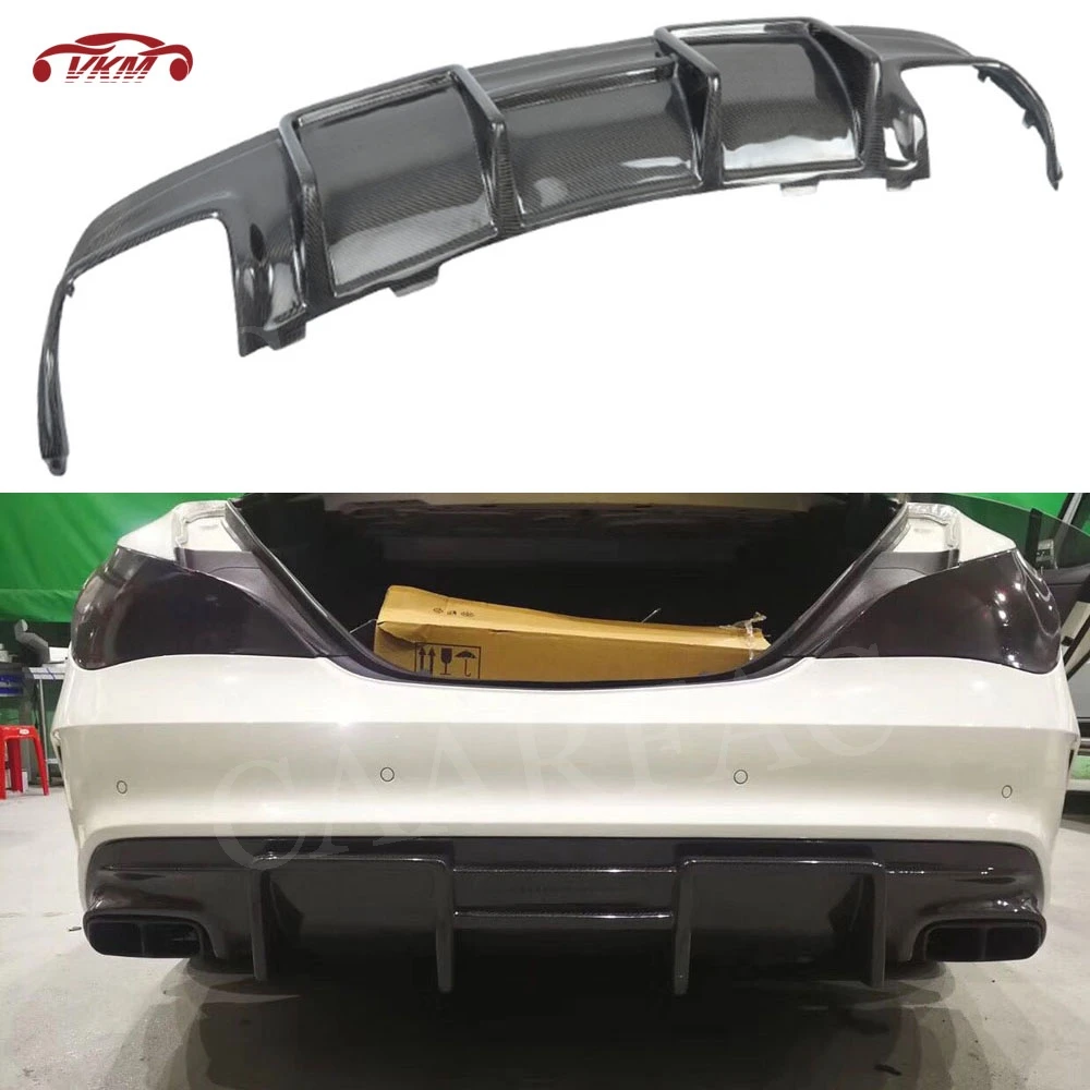 

Carbon Fiber Rear Bumper Lip For Mercedes Benz CLA Class W117 CLA200 CLA250 CLA260 CLA45 2013-2019 FRP With 4 - Outlet Exhaust