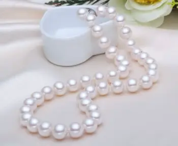 

classic 10mm round south sea white pearl necklace 19"