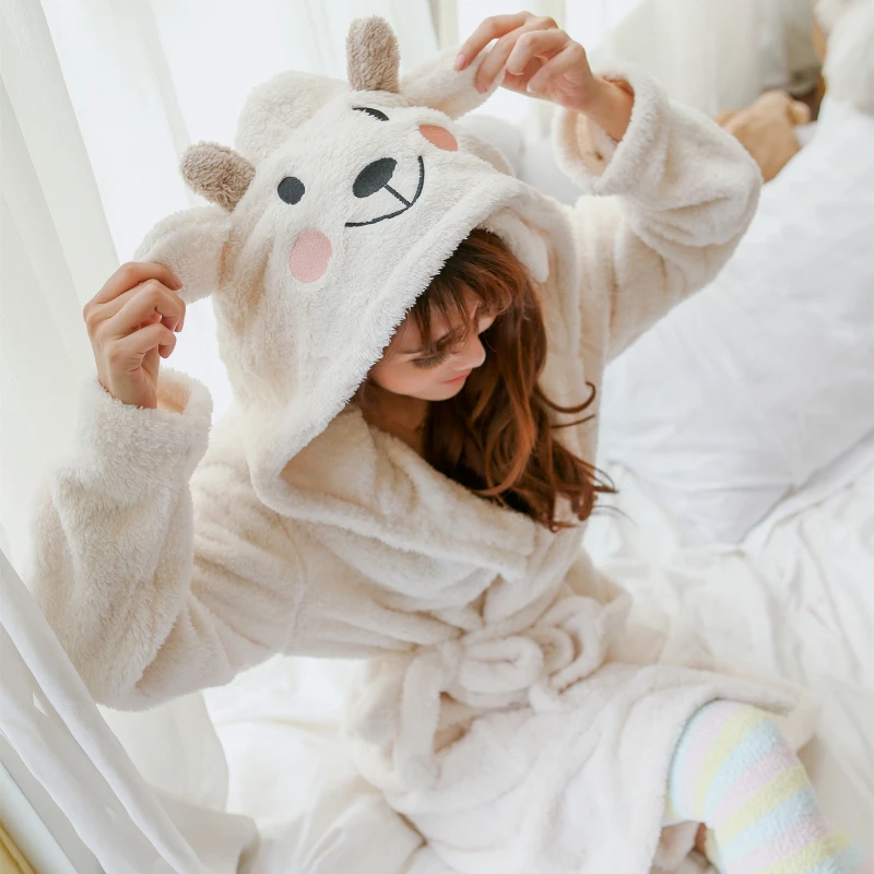 

Princess sweet lolita pajamas Autumn and winter Lovely giant coral fleece hat warm pajamas SQ15