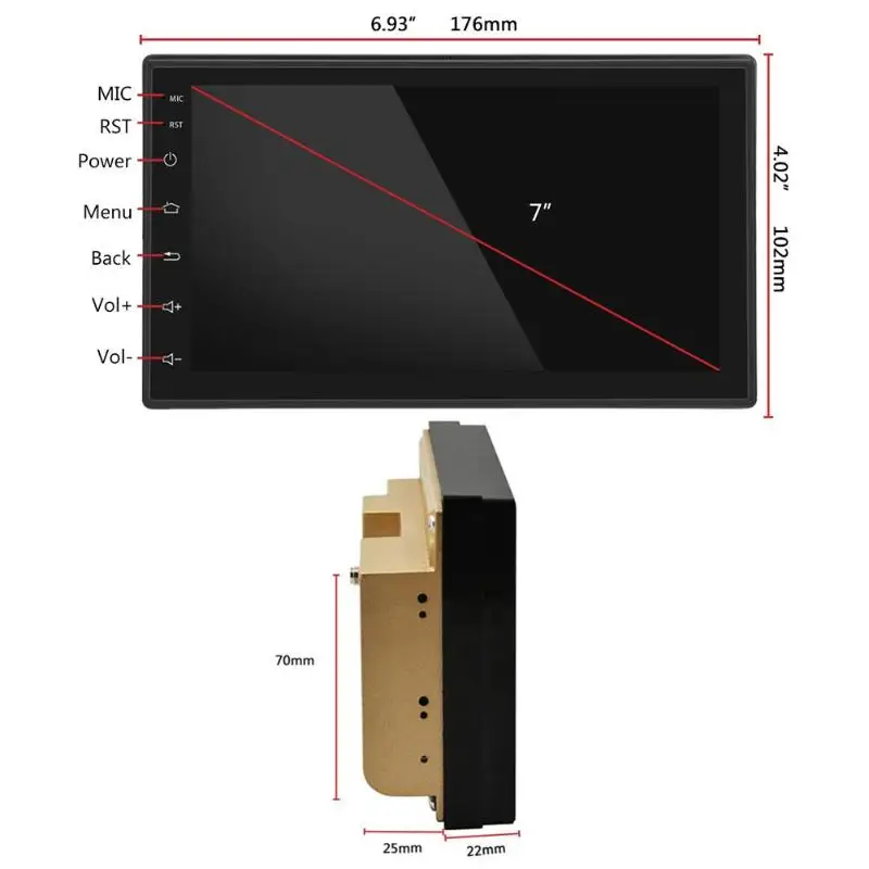 Clearance Android 8.1 7 inch 2 Din Car Stereo MP5 Player 2G+16G BT WiFi GPS Navigation FM Radio Capacitive Touch Screen Auto Audio Player 16