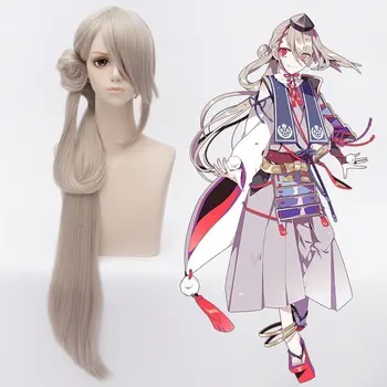 

Anime Touken Ranbu Online Imanotsurugi Cosplay Wig Halloween Party Stage Play Short Light Lotus Root Gray Hair