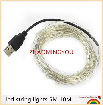 

5V USB LED String Lights Fairy 40m 30m 20M 10M 5M 2M Silver Wire Waterproof For Garland Home Christmas Wedding Party Decoration