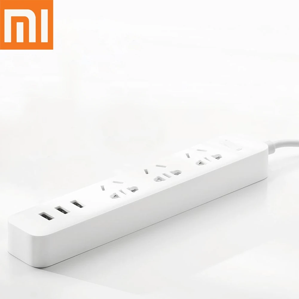 Xiaomi Mi, 3 Смарт-розетки, Зарядные порты, usb-полосная вилка, адаптация со стандартным удлинителем, белый/черный