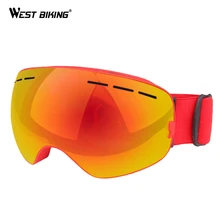 WEST BIKING зимние лыжные очки UV400 Анти-туман Лыжная маска очки двухслойные большие линзы лыжные очки снег сноуборд очки