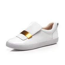 XIUNINGYAN/Новинка; женская повседневная обувь на плоской подошве; лоферы из натуральной кожи; Осенняя обувь с круглым носком; женская обувь без застежки на плоской подошве