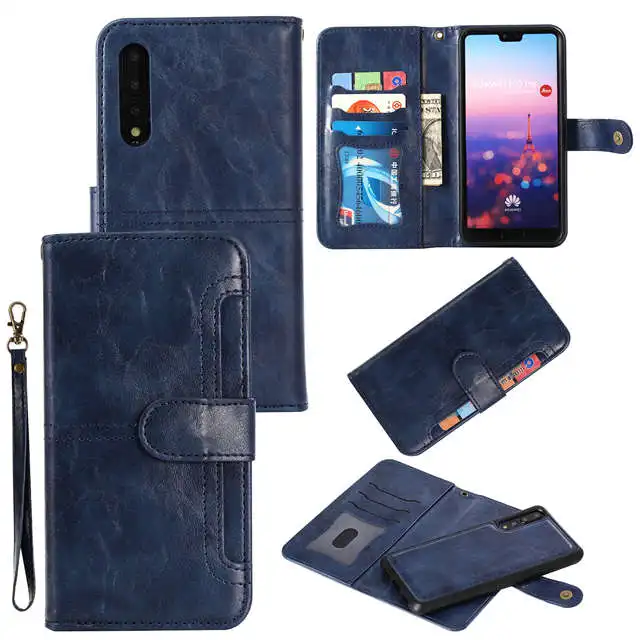 Съемный магнитный чехол для huawei P20 Lite P30 Pro Premium из искусственной кожи, съемный чехол-бумажник для карт, откидная крышка, чехол для huawei P20 pro