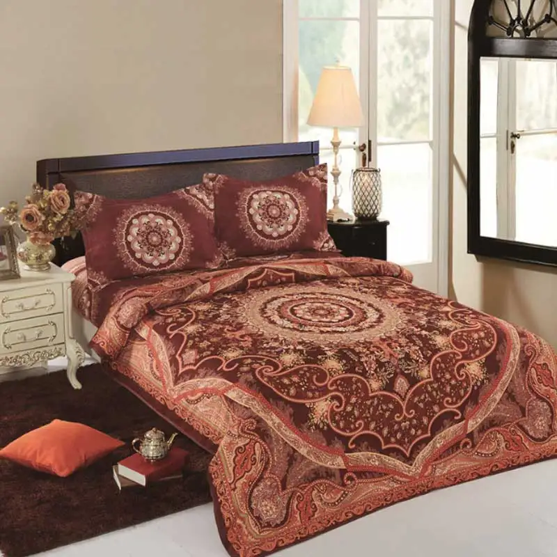 

4pcs/set 3d bedding set boho Mandala printing bed sheet With Pillow Case Indian Home Decor Bedspread tapestry Wholesale Hot