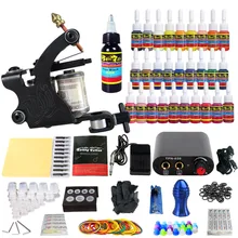 Solong татуировки Профессиональный начинающих полного комплекта 1 Rotaty машина Пистолеты Питание пакет иглы Советы Захваты Трубы TK103