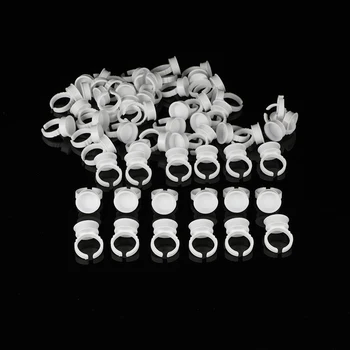 

100Pcs Disposable Makeup Ring Cup Tattoo Ink Eyebrow Lip Tattoo Pigments Holder Grafting false eyelash glue Support Ring Cup