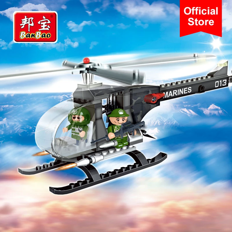 BanBao Helicopter Fighter Military Army Marine Building Blocks 
