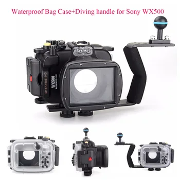 

40m/130ft Underwater Diving Camera Housing Case for Sony DSC WX500 + Diving handle,Waterproof Bag Case for Sony WX500 Camera