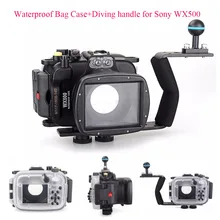 40m/130ft Underwater Diving Camera Housing Case for Sony DSC WX500 + Diving handle,Waterproof Bag Case for Sony WX500 Camera
