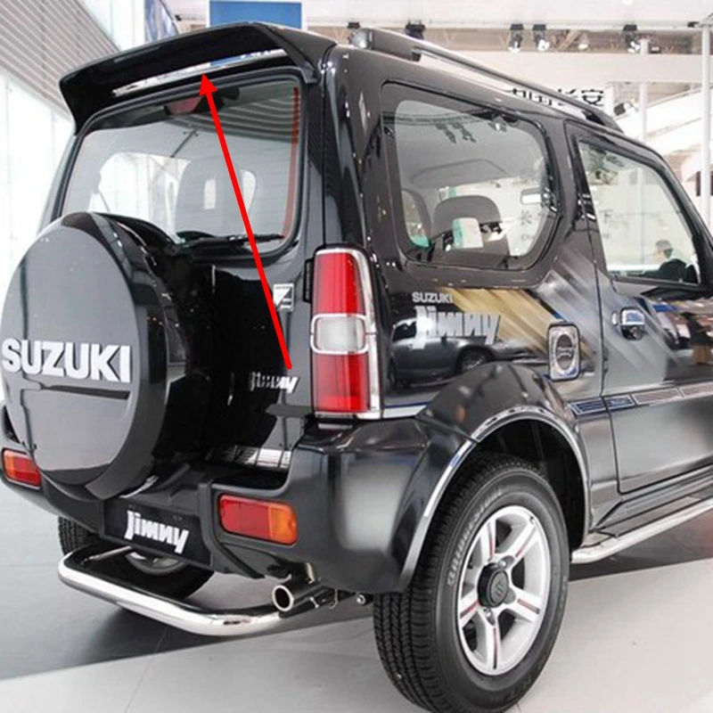 

Car Accessories ABS Plastic Unpainted Color Rear Boot Trunk Wing Lip Roof Spoiler With Led Light For Suzuki Jimny 2007-2016