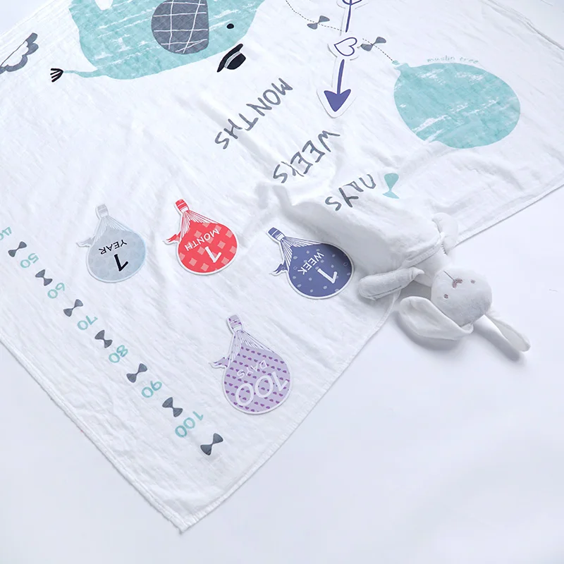 Детское одеяло Muslinlife с рисунком для новорожденных; детское одеяло для пеленания; супер мягкое муслиновое детское одеяло для фотосессии