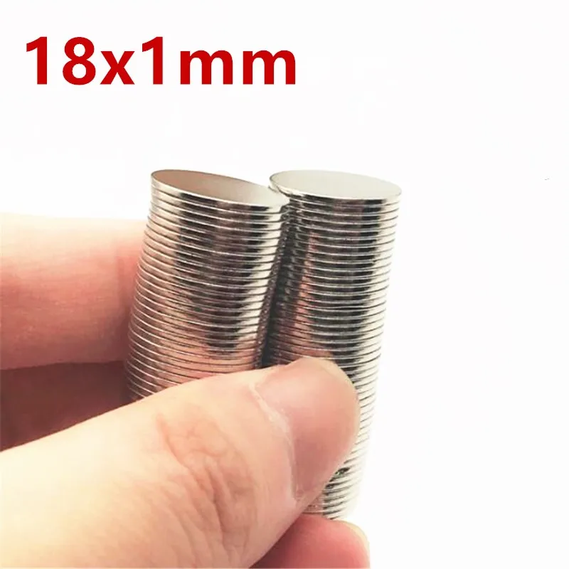 

100pcs 18x1mm Super strong round neodymium magnet 18x1 N35 rare earth permanent magnet 18mmx1mm powerful magnet18x1 mmThin film