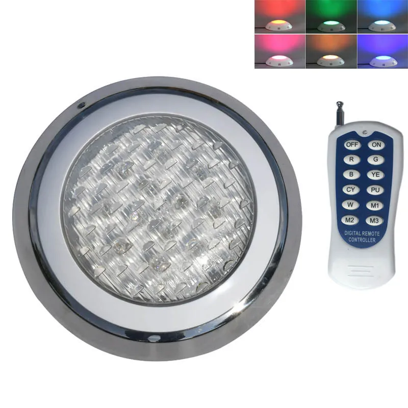 

Plastic RGB LED Underwater Light with Remote Controller for Swimming Pool Pond 12V Marine Boat Yacht