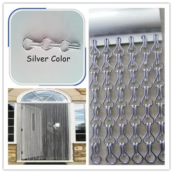 

silver color pretty chain link curtain for door