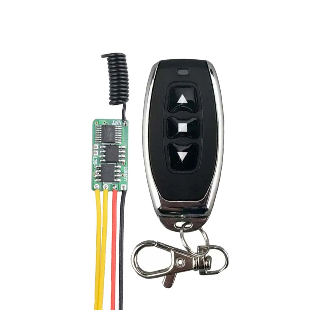 

Ultra Small motor remote switch 3.7v 4.5v 5v 6v 7.4v 9v 12v Mini Motor up down stop forwards reverse Micro Radio Switch 433 ASK