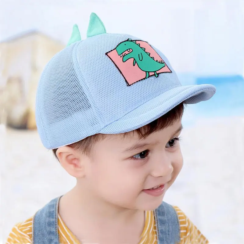 

Summer Child Hat Mesh Baseball Cap Kids Adjustable Plat Brim Sun Protection Hat 2019 Baby Cartoon Print Ventilate Caps Girl Boy