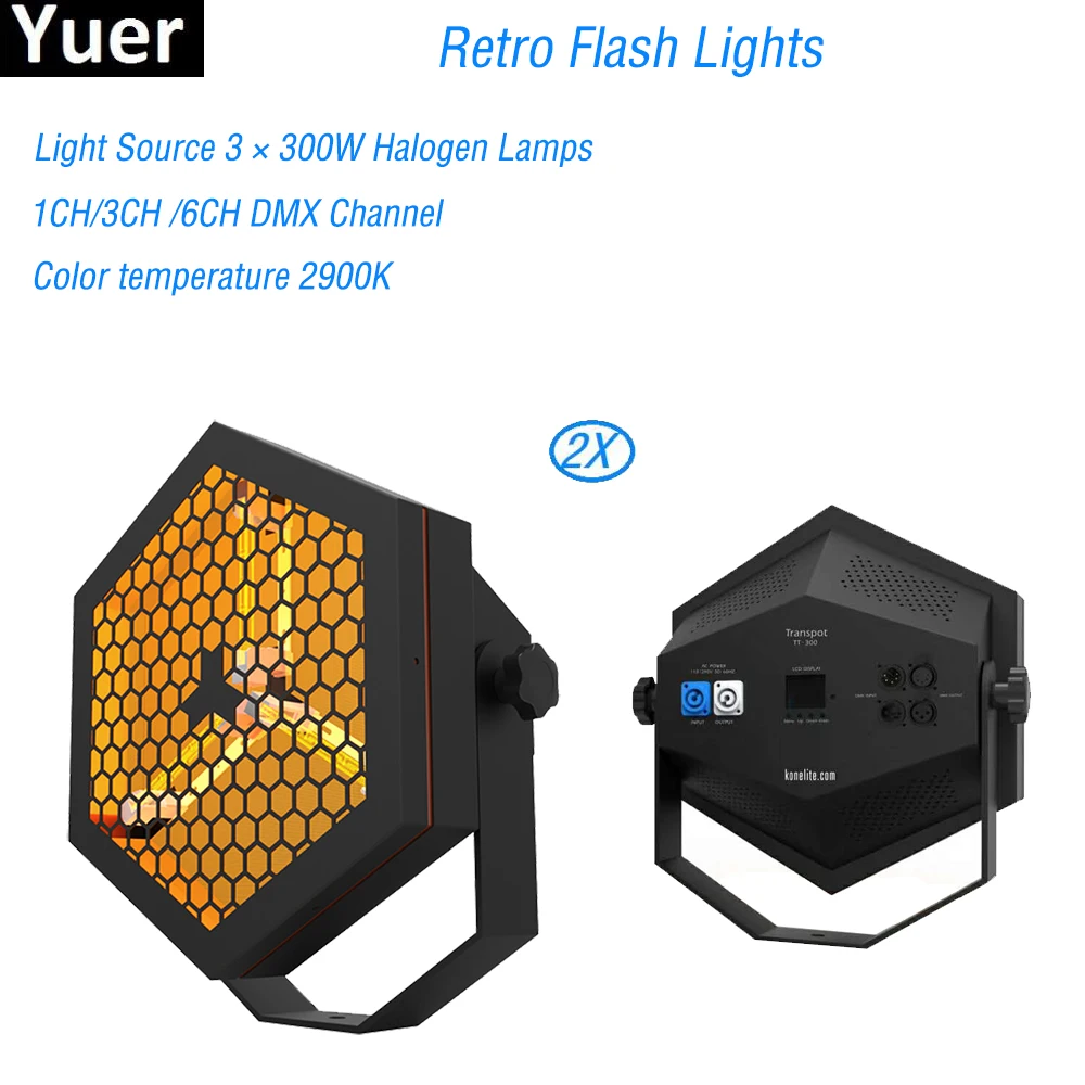 Buy 2Pcs/Lot Hot Sell Stage Light Retro Flash Light 3X300W Halogen lamp DJ