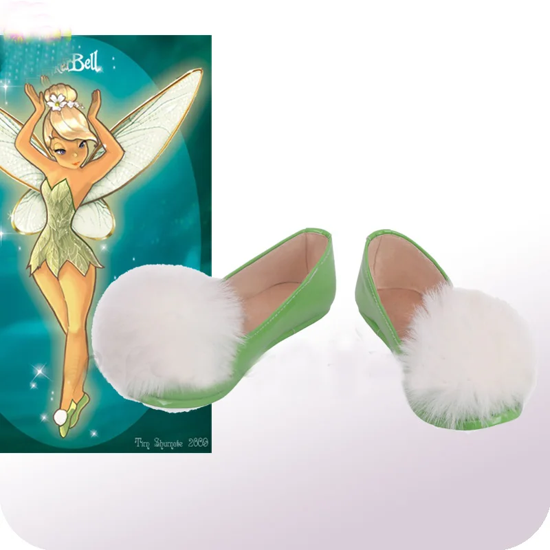 

Tinker Bell Tinkerbell Green Cosplay Shoes Boots Halloween Carnival Party Costume Accessories