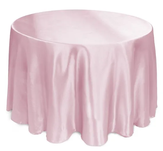 Livia Event Tex круглая сатиновая скатерть для свадебных мероприятий, вечерние, банкетные, гостиничные украшения, атласная Скатерть для обеденного стола - Цвет: Baby Pink
