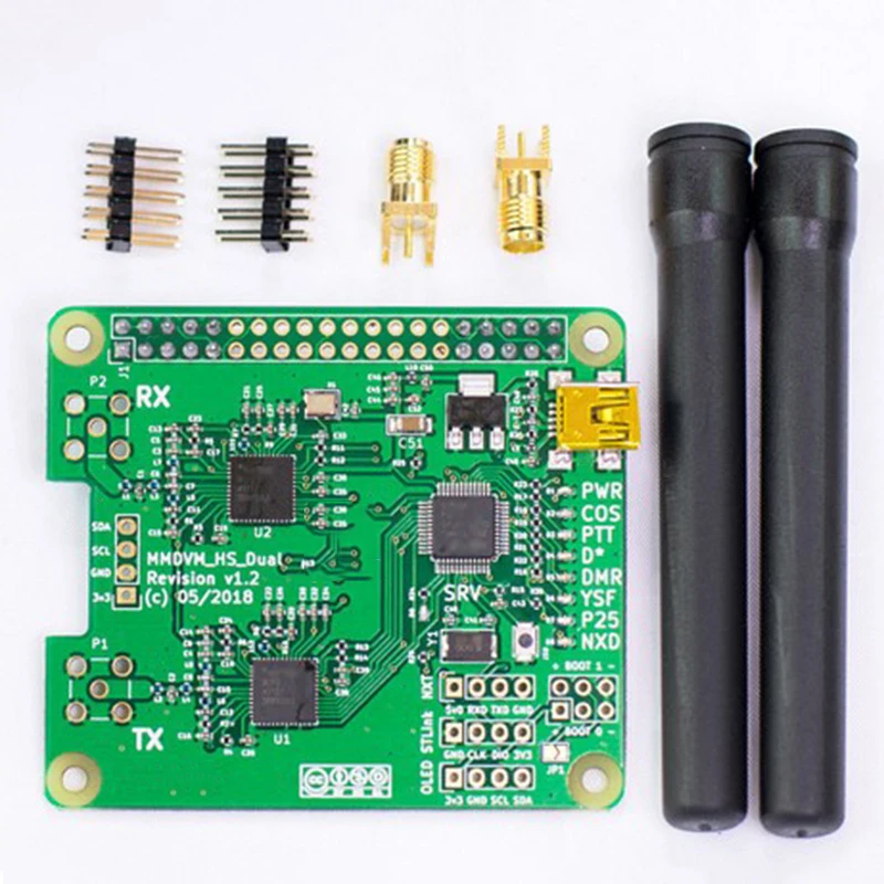 

Portable V1.3 MMDVM_HS_Dual_Hat Duplex Hotspot Module+Antennas+OLED Support P25 DMR YSF For 3D Printer Part Supplies Accessories