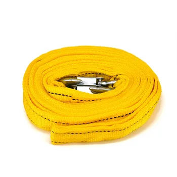 

Car Tow Towing Strap Rope Cable With 2 Hooks Heavy Duty 13 Feet Van Durable Useful Accessories Yellow Traction