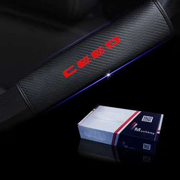 

2PCS PU Reflective Car Seat belt shoulder Pads Safe Seat Belt Cover For Kia CEED Car Styling Auto Parts