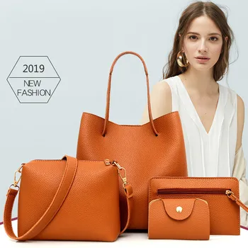 

Woman bag 2020 New Fashion Four-Piece Shoulder Messenger Wallet Handbag elegant anti-theft Composite travel bag